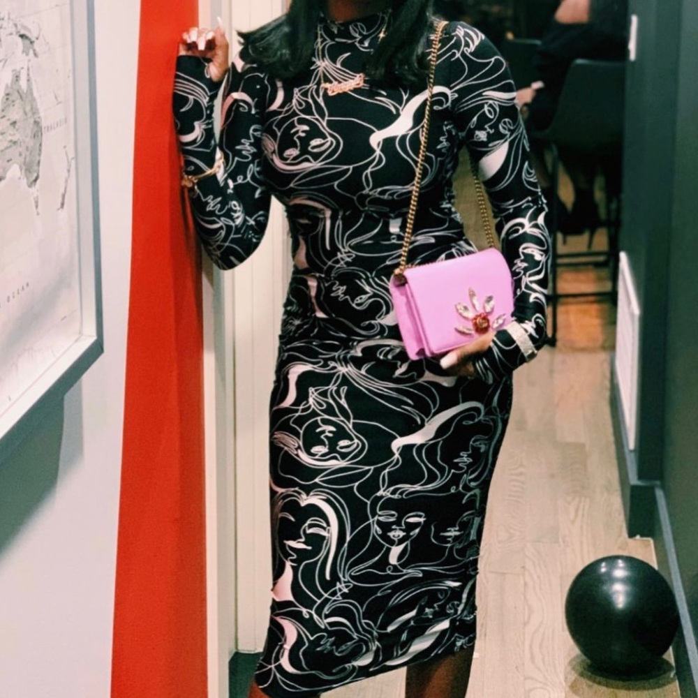 Akita Dress black and white